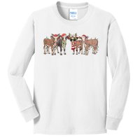 Cow Christmas Light Mooey Christmas Farm Animal Kids Long Sleeve Shirt