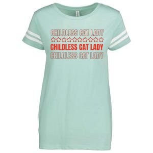 Childless Cat Lady Funny Kitty Cute Thank You Enza Ladies Jersey Football T-Shirt