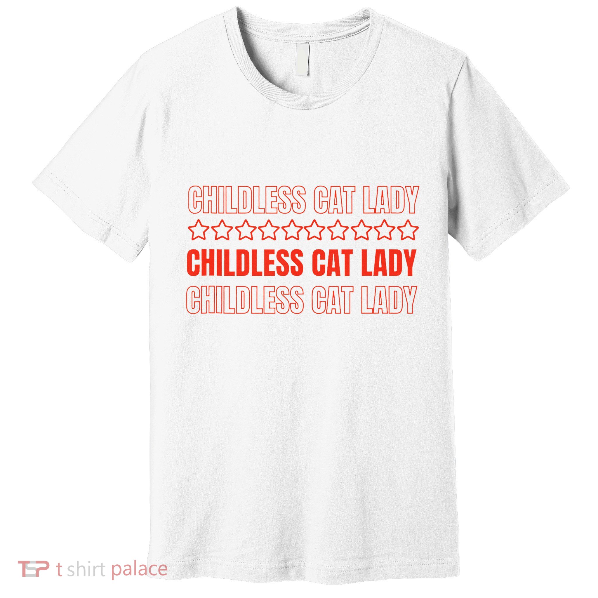 Childless Cat Lady Funny Kitty Cute Thank You Premium T-Shirt