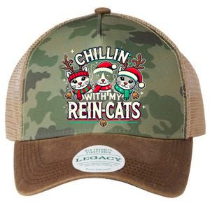 Christmas Cat Lover Christmas Chillin With My Reincats Legacy Tie Dye Trucker Hat