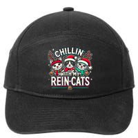 Christmas Cat Lover Christmas Chillin With My Reincats 7-Panel Snapback Hat