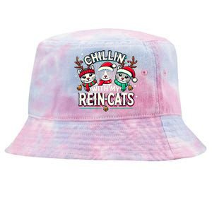 Christmas Cat Lover Christmas Chillin With My Reincats Tie-Dyed Bucket Hat