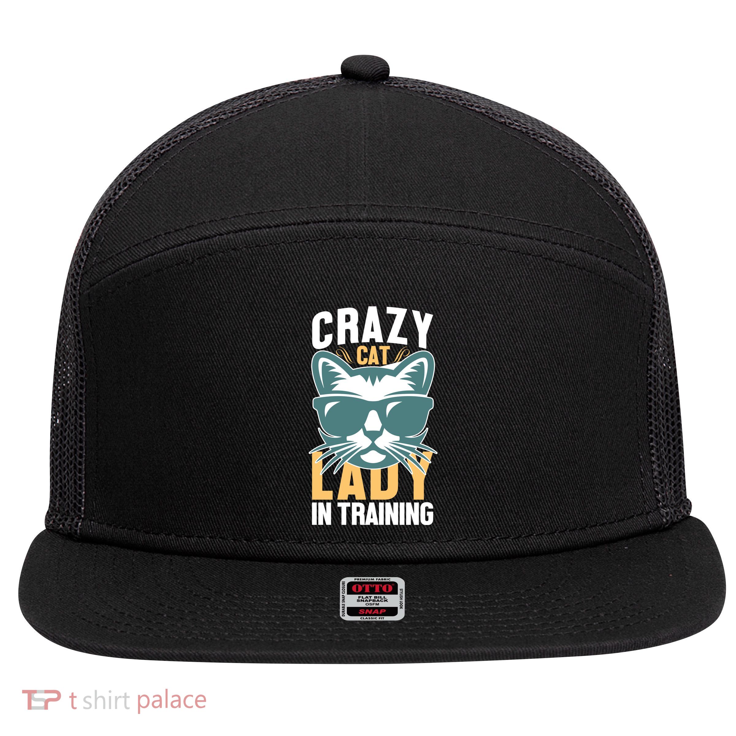 Crazy Cat Lady 7 Panel Mesh Trucker Snapback Hat