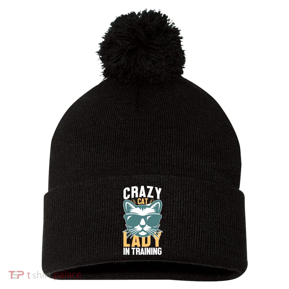 Crazy Cat Lady Pom Pom 12in Knit Beanie