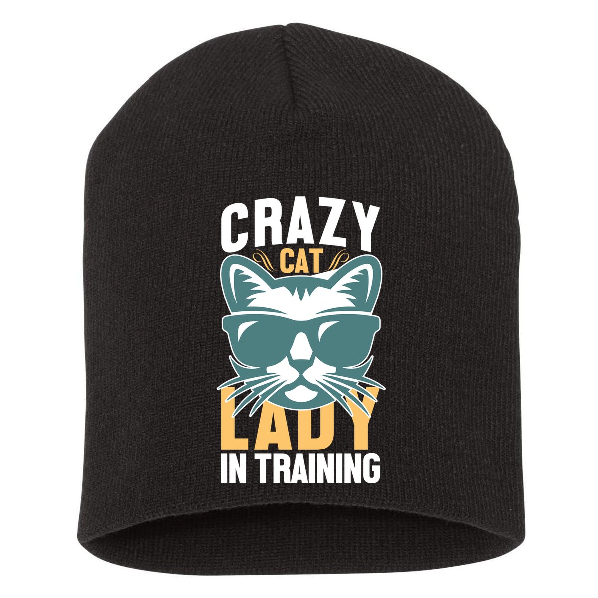 Crazy Cat Lady Short Acrylic Beanie