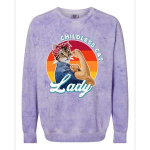 Childless Cat Lady Colorblast Crewneck Sweatshirt