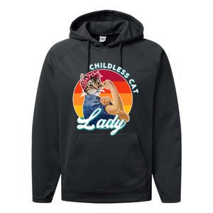 Childless Cat Lady Performance Fleece Hoodie