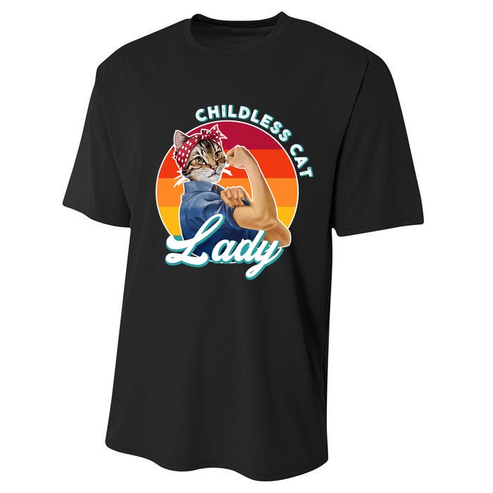 Childless Cat Lady Performance Sprint T-Shirt