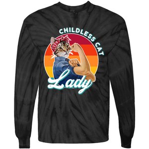 Childless Cat Lady Tie-Dye Long Sleeve Shirt