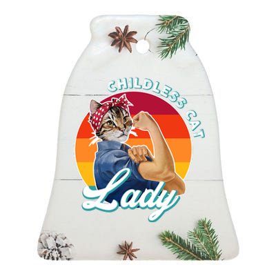 Childless Cat Lady Ceramic Bell Ornament