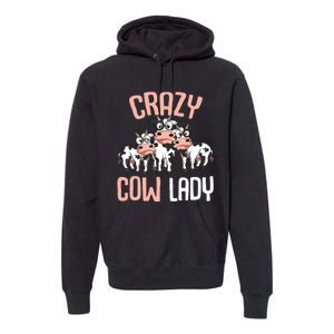 Crazy Cow Lady Cow Lover 6405 Premium Hoodie