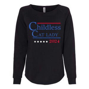 Childless Cat Lady 2024 Ladies Is Voting Kamala Womens California Wash Sweatshirt