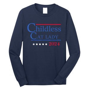 Childless Cat Lady 2024 Ladies Is Voting Kamala Long Sleeve Shirt