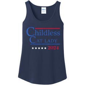 Childless Cat Lady 2024 Ladies Is Voting Kamala Ladies Essential Tank