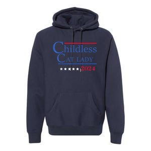 Childless Cat Lady 2024 Ladies Is Voting Kamala Premium Hoodie