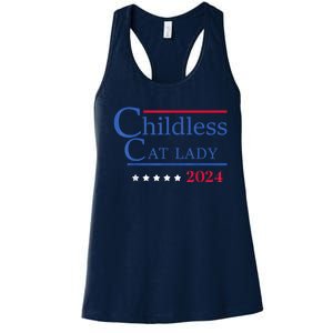 Childless Cat Lady 2024 Ladies Is Voting Kamala Women's Racerback Tank