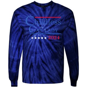 Childless Cat Lady 2024 Ladies Is Voting Kamala Tie-Dye Long Sleeve Shirt