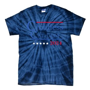 Childless Cat Lady 2024 Ladies Is Voting Kamala Tie-Dye T-Shirt