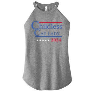 Childless Cat Lady 2024 Ladies Is Voting Kamala Women's Perfect Tri Rocker Tank