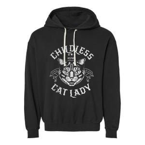 Childless Cat Lady Feminist Voting Ladies Is Voting Kamala Garment-Dyed Fleece Hoodie