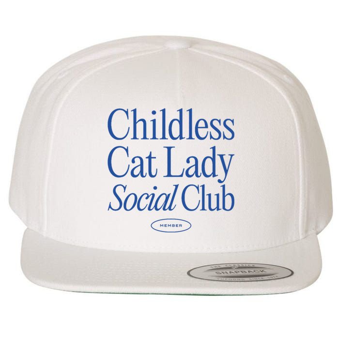 Childless Cat Lady Social Club Quiet Luxury Aesthetic Wool Snapback Cap