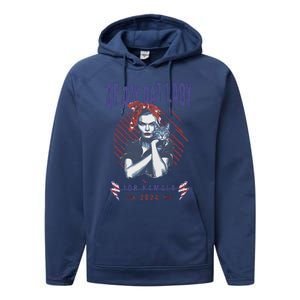 Crazy Cat Lady For Kamala 2024 Gift Performance Fleece Hoodie