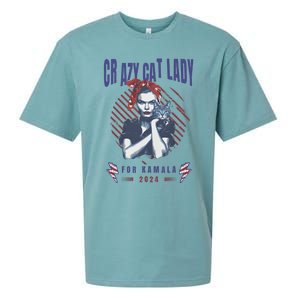 Crazy Cat Lady For Kamala 2024 Gift Sueded Cloud Jersey T-Shirt