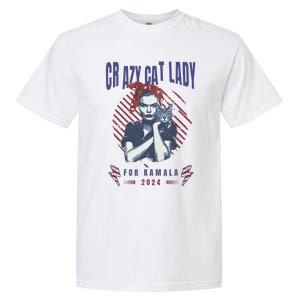 Crazy Cat Lady For Kamala 2024 Gift Garment-Dyed Heavyweight T-Shirt