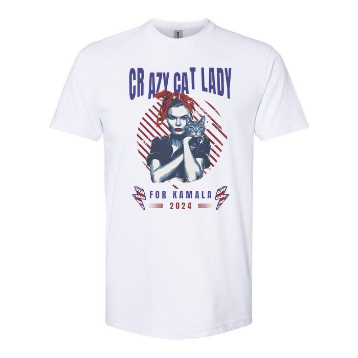 Crazy Cat Lady For Kamala 2024 Gift Softstyle CVC T-Shirt