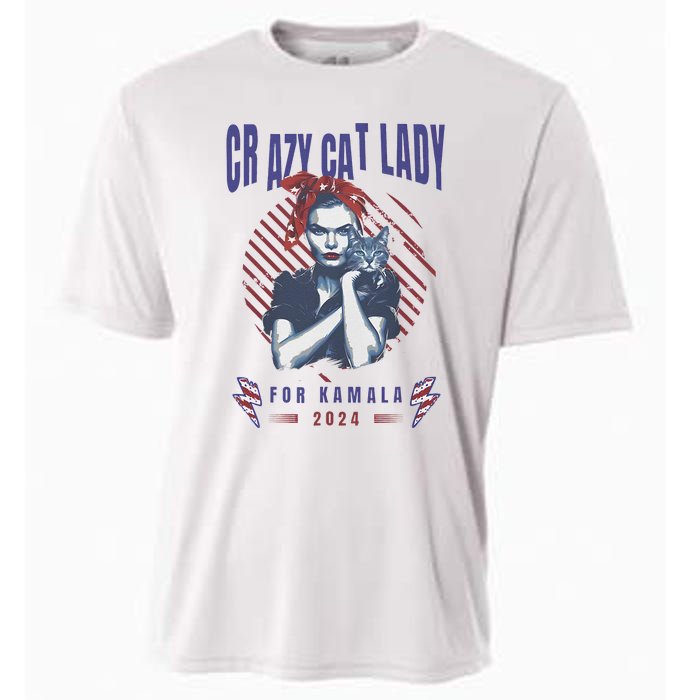 Crazy Cat Lady For Kamala 2024 Gift Cooling Performance Crew T-Shirt