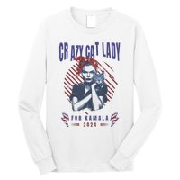 Crazy Cat Lady For Kamala 2024 Gift Long Sleeve Shirt