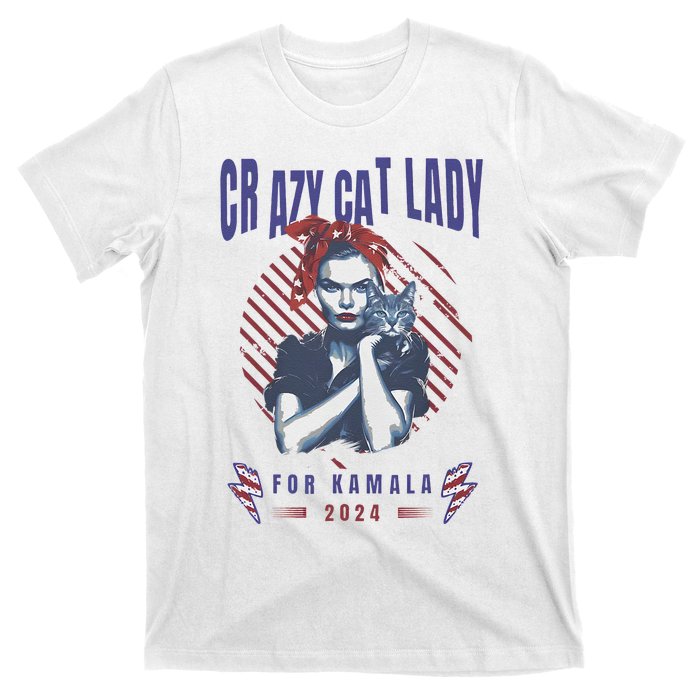 Crazy Cat Lady For Kamala 2024 Gift T-Shirt