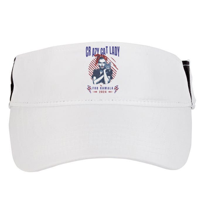 Crazy Cat Lady For Kamala 2024 Gift Adult Drive Performance Visor