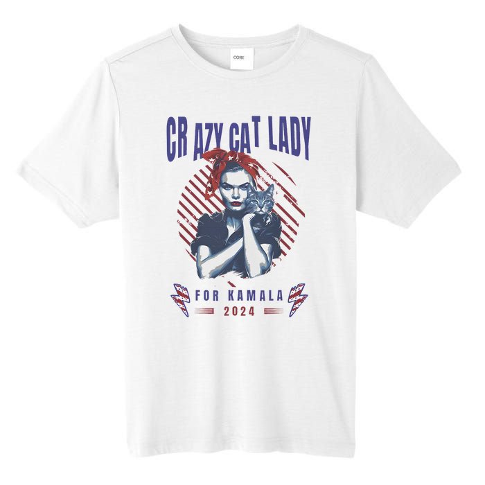 Crazy Cat Lady For Kamala 2024 Gift Tall Fusion ChromaSoft Performance T-Shirt