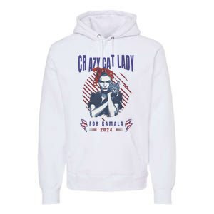 Crazy Cat Lady For Kamala 2024 Gift Premium Hoodie