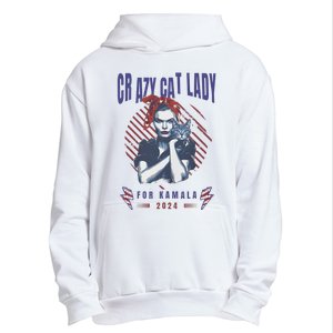 Crazy Cat Lady For Kamala 2024 Gift Urban Pullover Hoodie