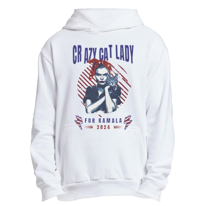 Crazy Cat Lady For Kamala 2024 Gift Urban Pullover Hoodie