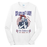 Crazy Cat Lady For Kamala 2024 Gift Tall Long Sleeve T-Shirt