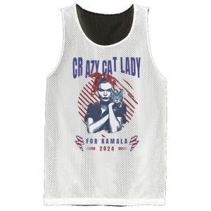 Crazy Cat Lady For Kamala 2024 Gift Mesh Reversible Basketball Jersey Tank