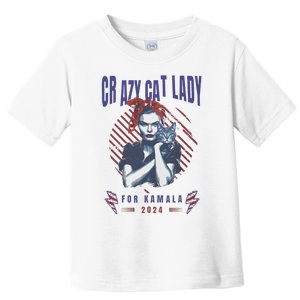 Crazy Cat Lady For Kamala 2024 Gift Toddler T-Shirt