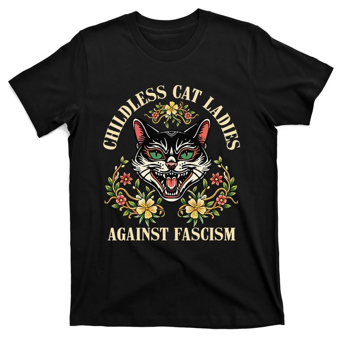 Childless Cat Ladies Against Fascism T-Shirt