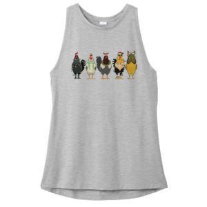 Chicken Christmas Lights Farm Animal Christmas Funny Chicken Lover Xmas Ladies PosiCharge Tri-Blend Wicking Tank