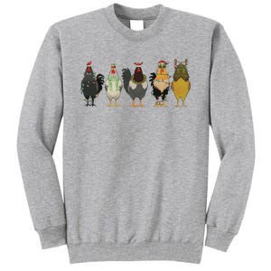 Chicken Christmas Lights Farm Animal Christmas Funny Chicken Lover Xmas Tall Sweatshirt