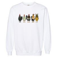 Chicken Christmas Lights Farm Animal Christmas Funny Chicken Lover Xmas Garment-Dyed Sweatshirt