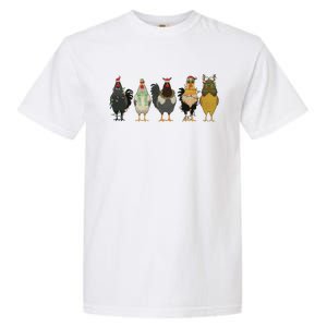 Chicken Christmas Lights Farm Animal Christmas Funny Chicken Lover Xmas Garment-Dyed Heavyweight T-Shirt