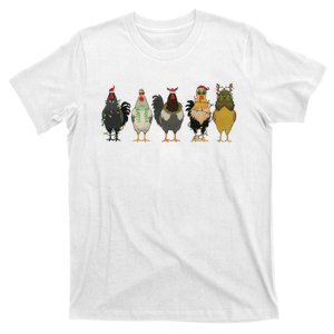 Chicken Christmas Lights Farm Animal Christmas Funny Chicken Lover Xmas T-Shirt