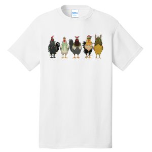 Chicken Christmas Lights Farm Animal Christmas Funny Chicken Lover Xmas Tall T-Shirt