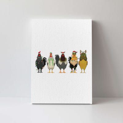 Chicken Christmas Lights Farm Animal Christmas Funny Chicken Lover Xmas Canvas