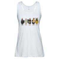 Chicken Christmas Lights Farm Animal Christmas Funny Chicken Lover Xmas Ladies Essential Flowy Tank