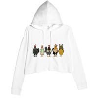 Chicken Christmas Lights Farm Animal Christmas Funny Chicken Lover Xmas Crop Fleece Hoodie